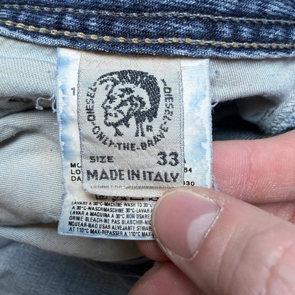 Vintage Diesel Levan Jeans Men 33x32 Blue Relaxed Straight Leg Baggy Italy Y2K - Picture 6 of 12